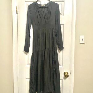 Grade and Gather gray satin maxi dress